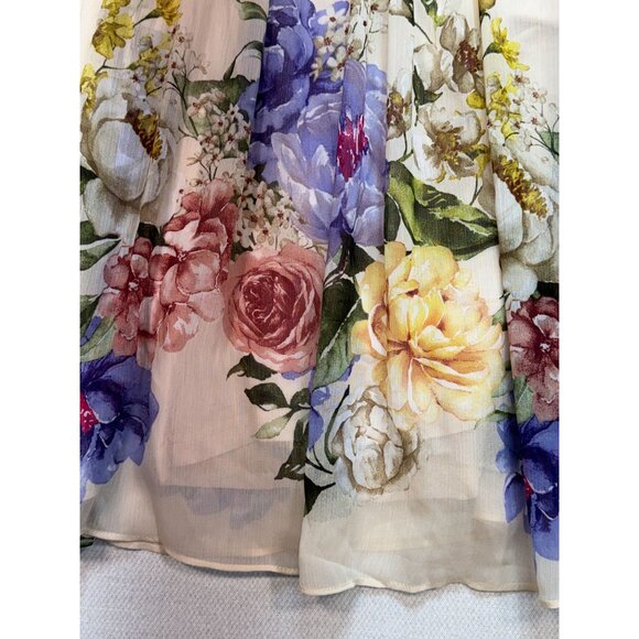 NWT Rachel Zoe Floral Sheer Long Sleeve Blouse w/ Inner Womens S Multicolor - Picture 15 of 15